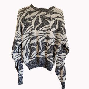 Vintage Barnaby Abstract Knit Sweater Large Slouchy Oversized 80s 90s Grunge